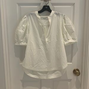 Joie ivory puff sleeve blouse
